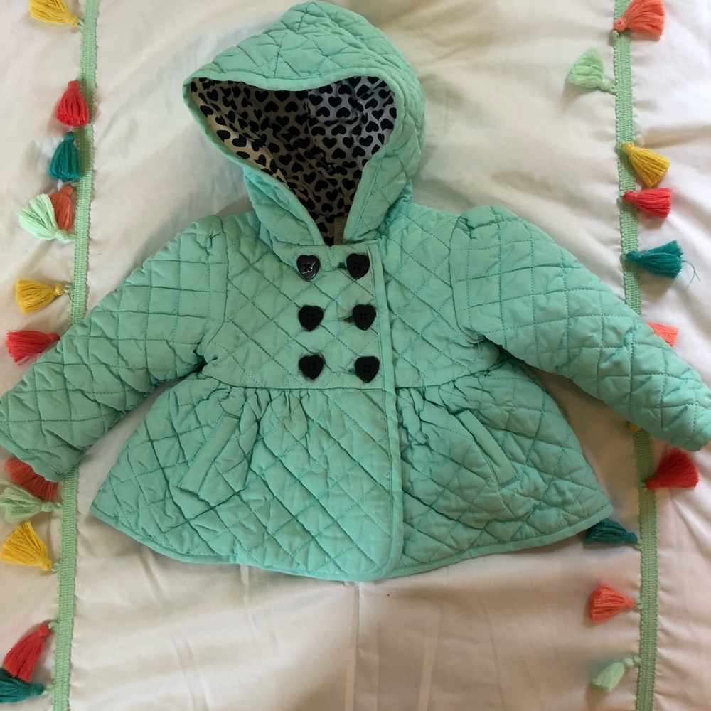Puffy blue pea coat